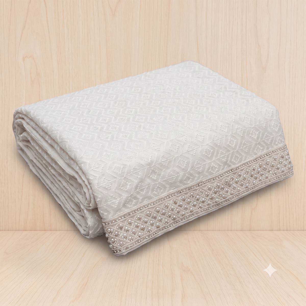 Georgette stole, heavy beads border